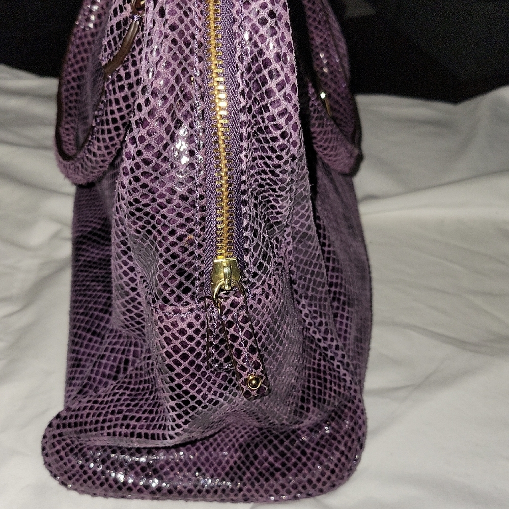Michael Kors Purple Snake Print Tote - Picture 7 of 12